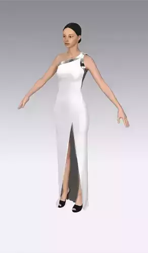 Dress one shoulder leaf dress 