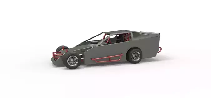 Vintage Asphalt Modified stock car V4 Scale 1 to 25 3D print model