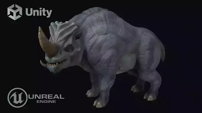 Rhino creature Low-poly 3D model
