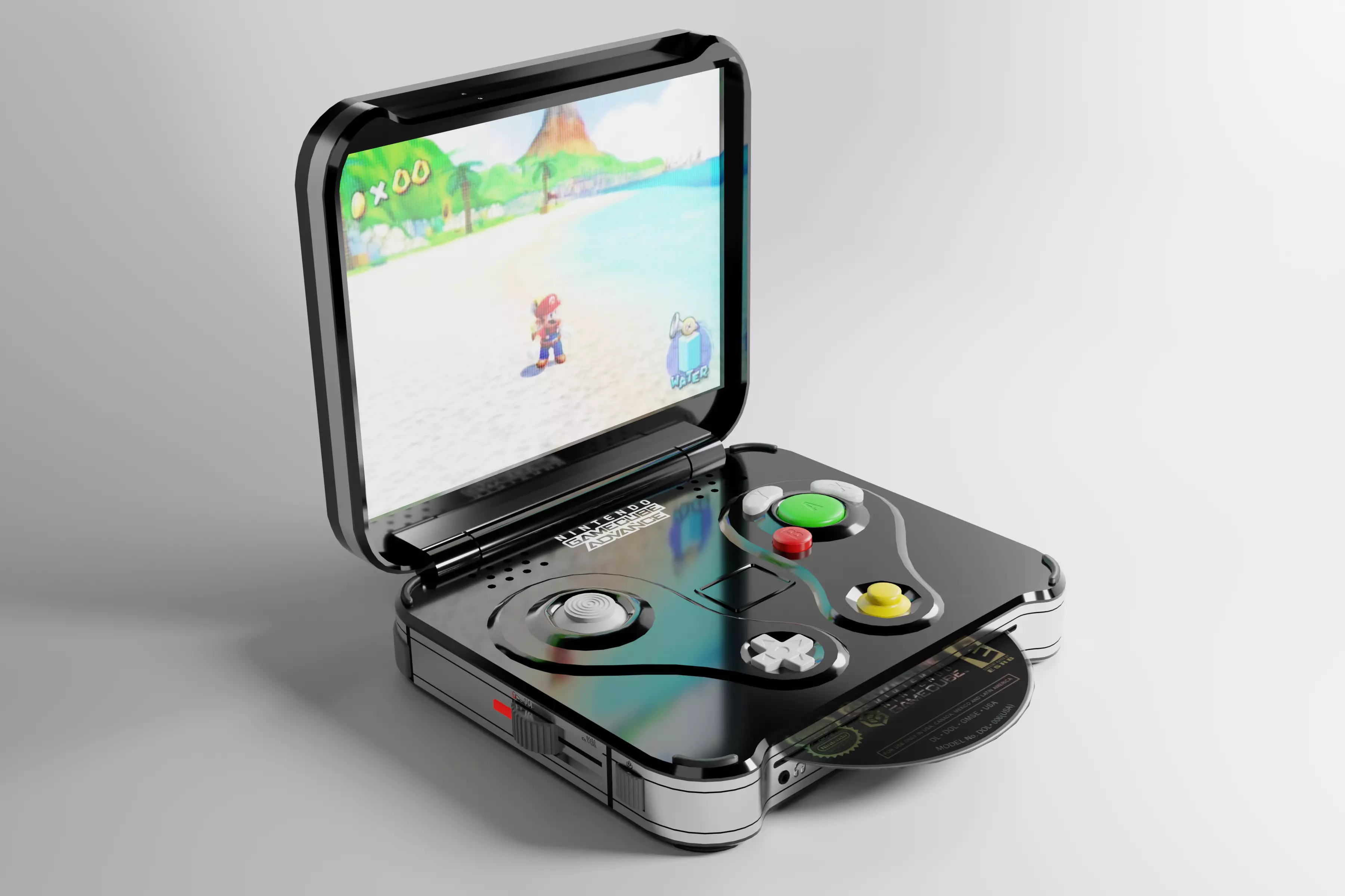 GameCube Advance Portable Low-poly 3D model_0