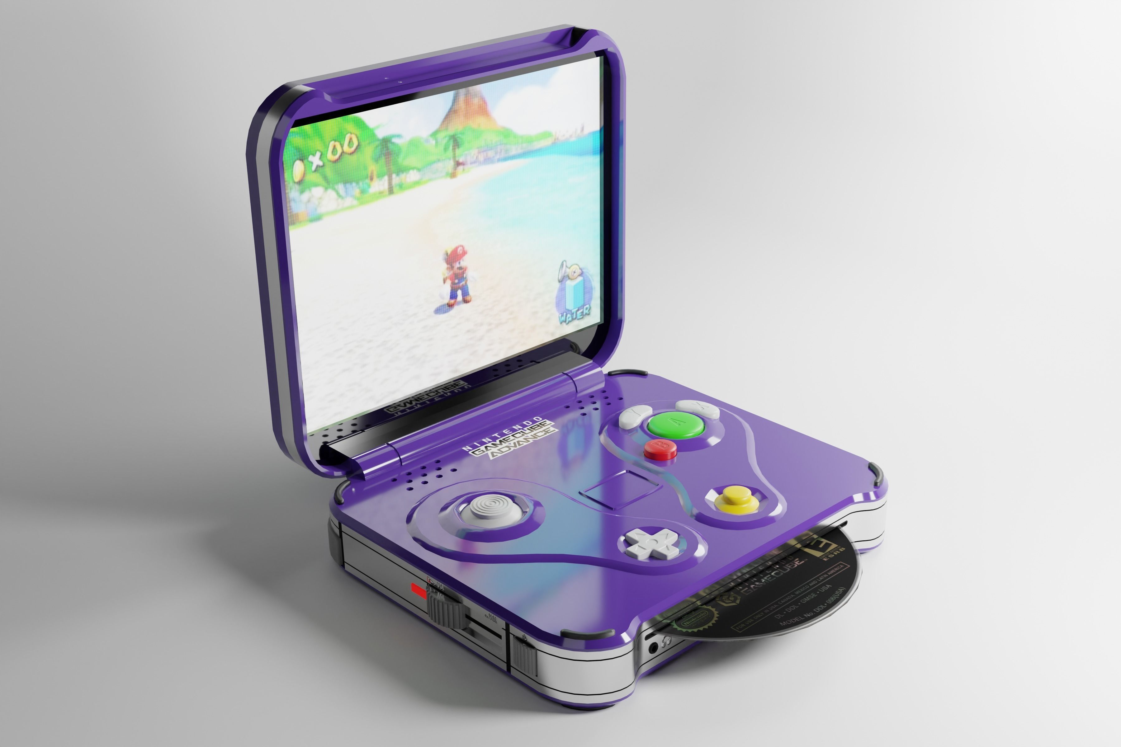 GameCube Advance Portable Low-poly 3D model_5