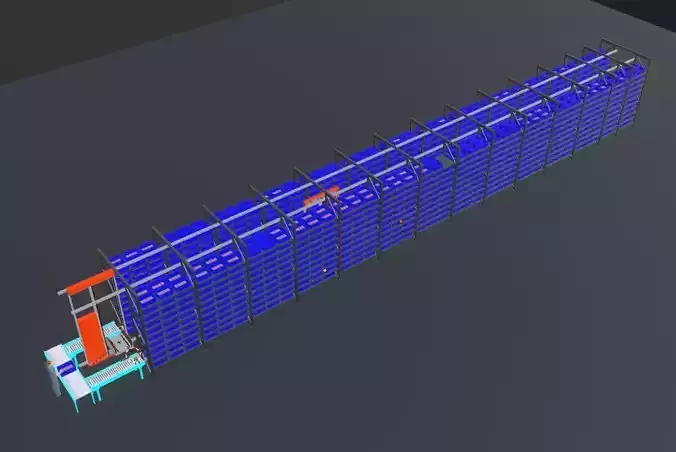 Multi Level Shuttle Automated Storage System 3D Designed model