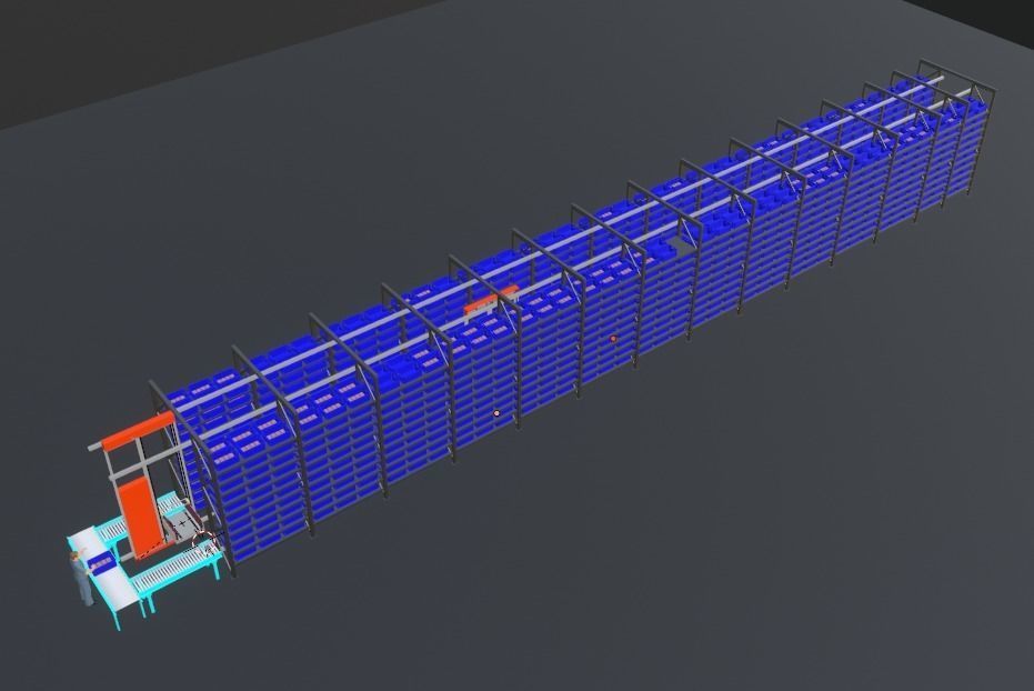 Multi Level Shuttle Automated Storage System 3D Designed model 3D model ...