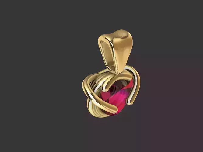 Modern Heart Pendant 3D print model