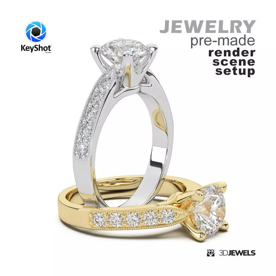 Photorealistic Scene Setups for KeyShot Jewelry Renderings Pack5 3D model_0