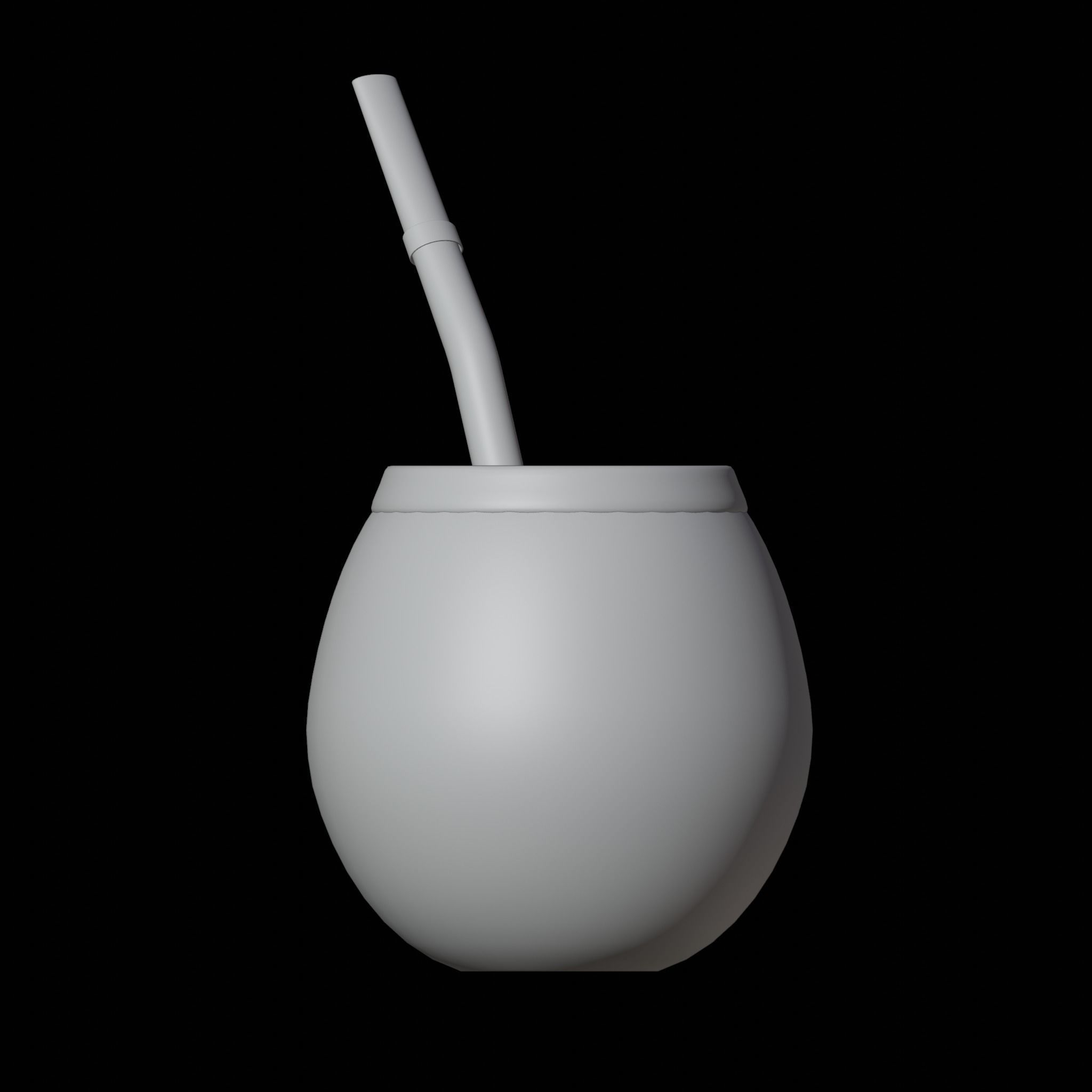 Argentinian Wood Mate with Yerba Low-poly 3D model_4