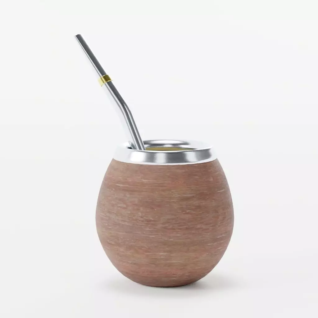 Argentinian Wood Mate with Yerba Low-poly 3D model_0