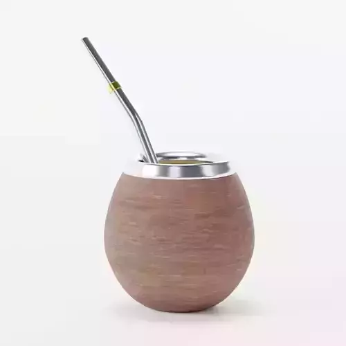 Argentinian Wood Mate with Yerba Low-poly 3D model