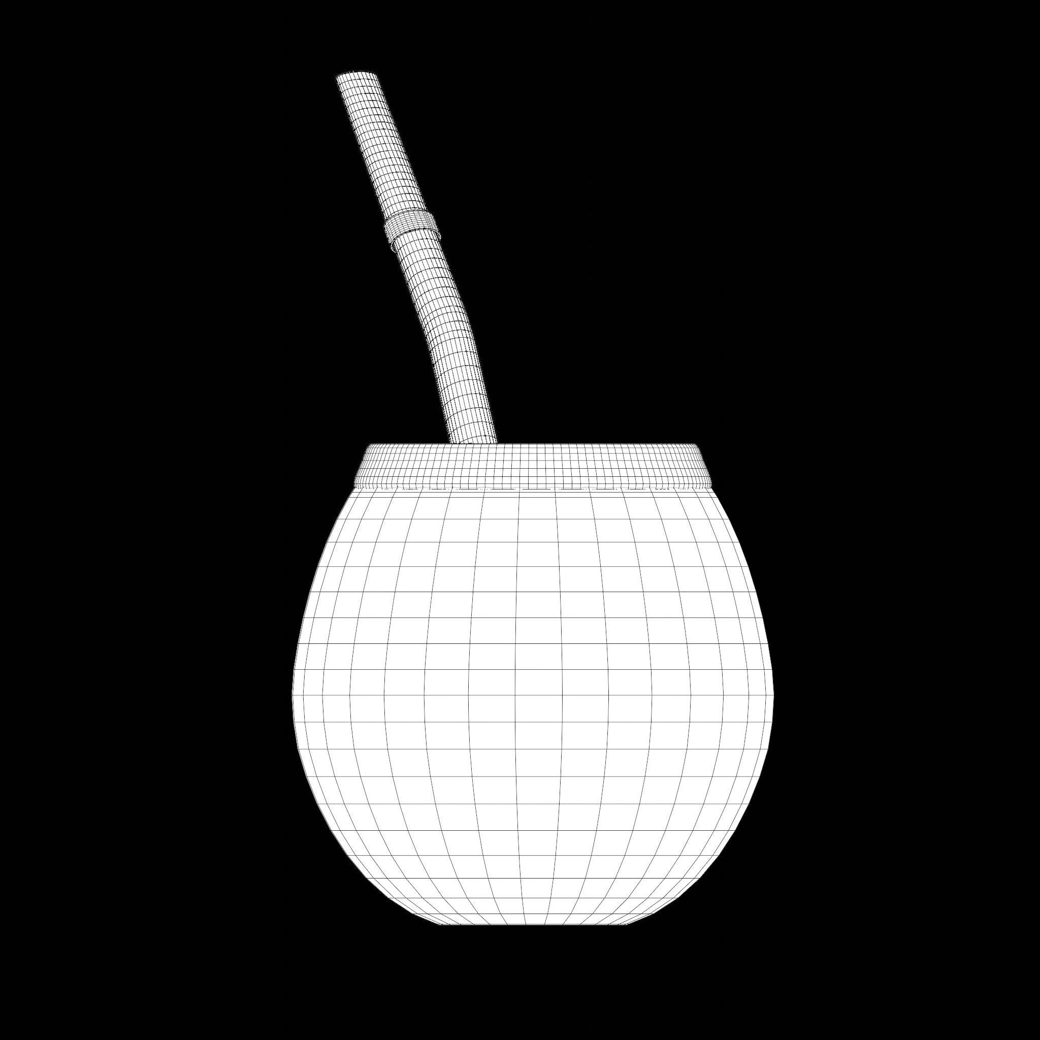 Argentinian Wood Mate with Yerba Low-poly 3D model_6