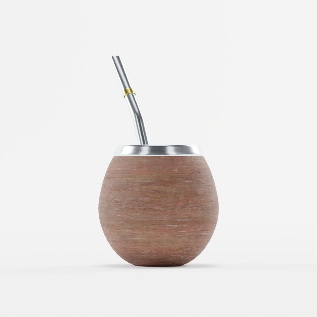 Argentinian Wood Mate with Yerba Low-poly 3D model_1