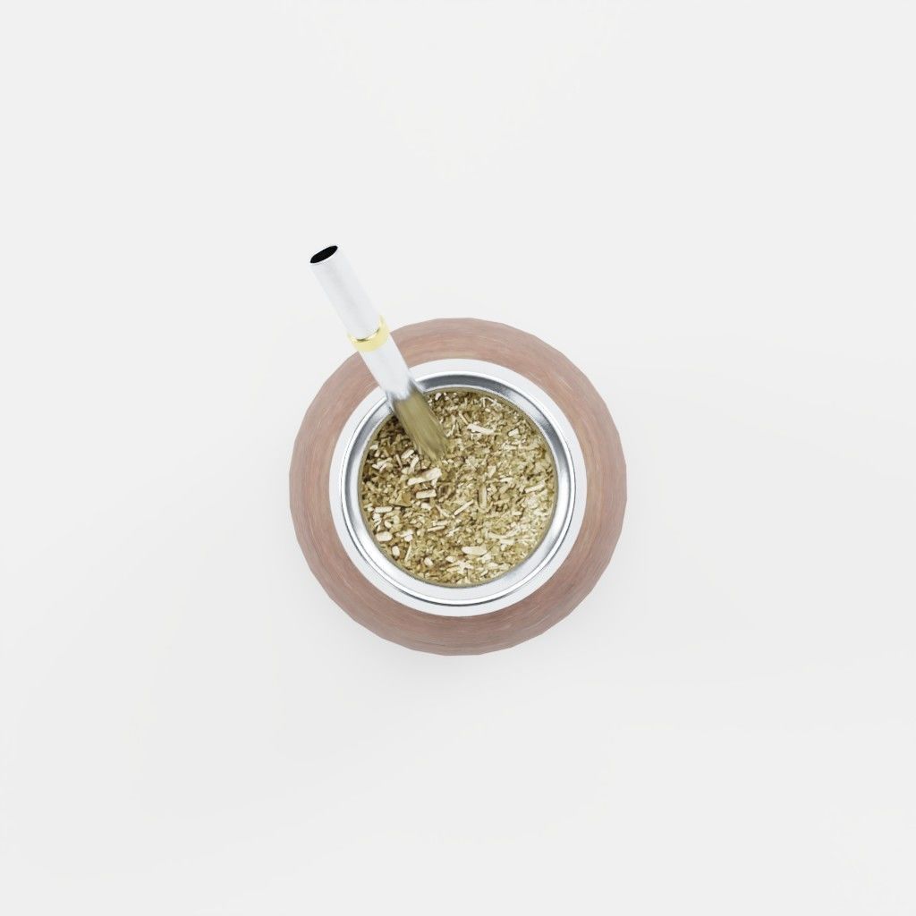 Argentinian Wood Mate with Yerba Low-poly 3D model_3