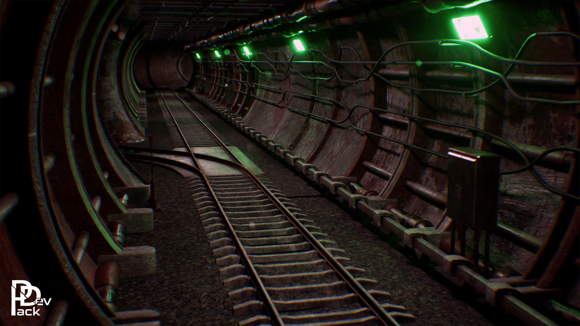 Old Metro Tunnel 20 Assets Low-poly 3D model_8