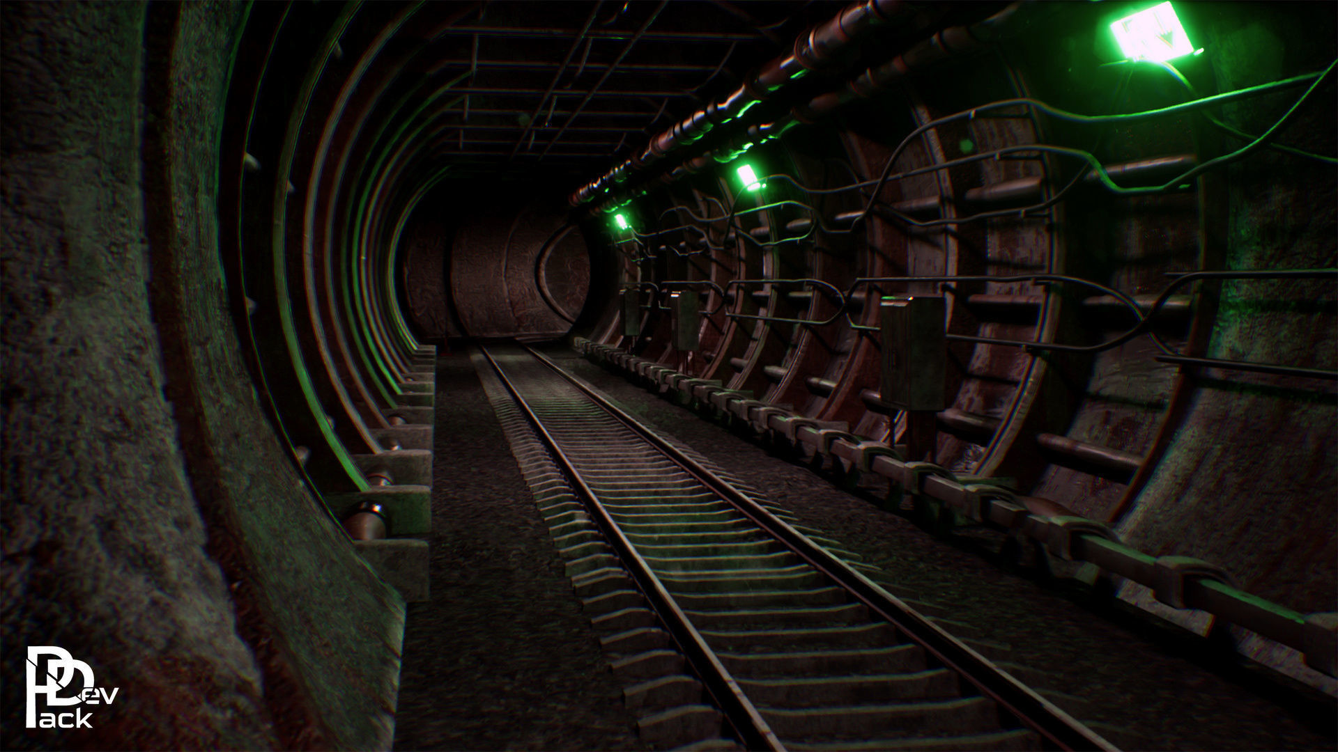Old Metro Tunnel 20 Assets Low-poly 3D model_2