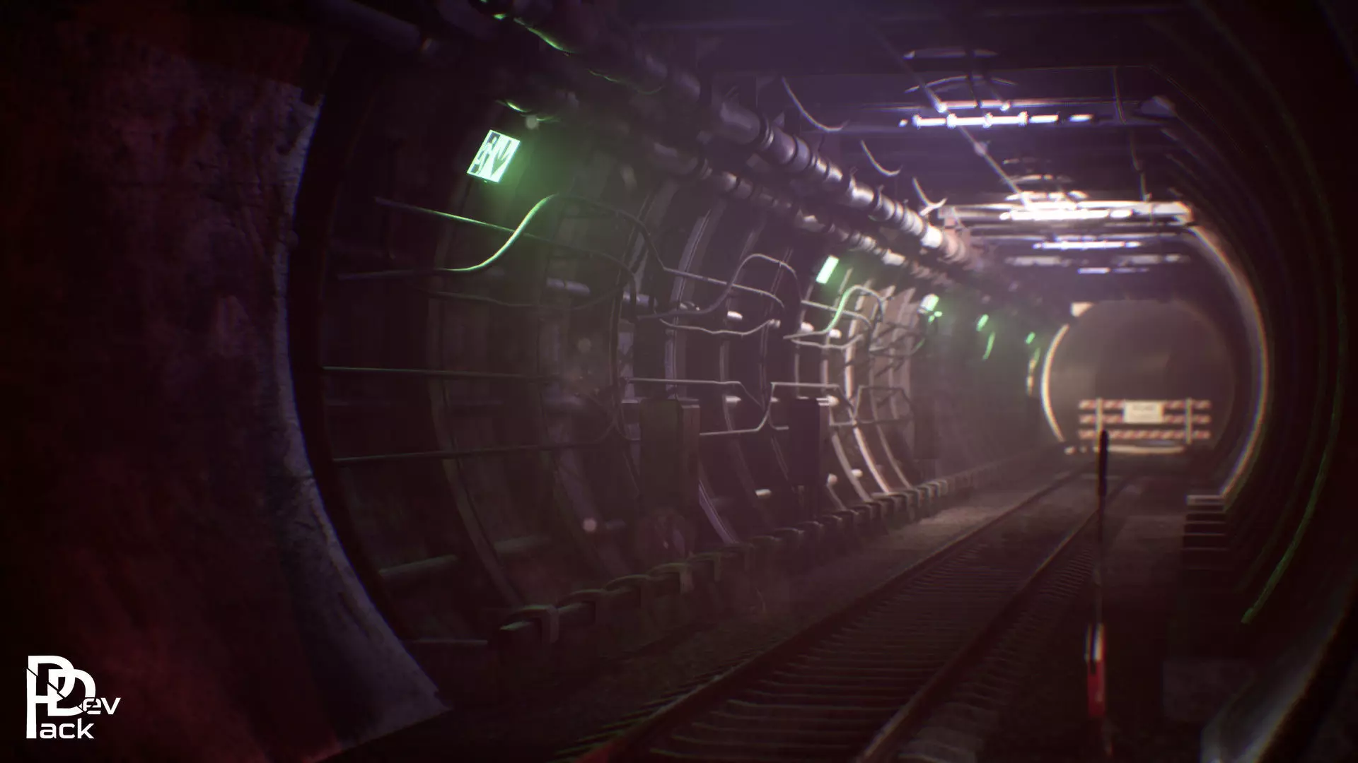 Old Metro Tunnel 20 Assets Low-poly 3D model_0