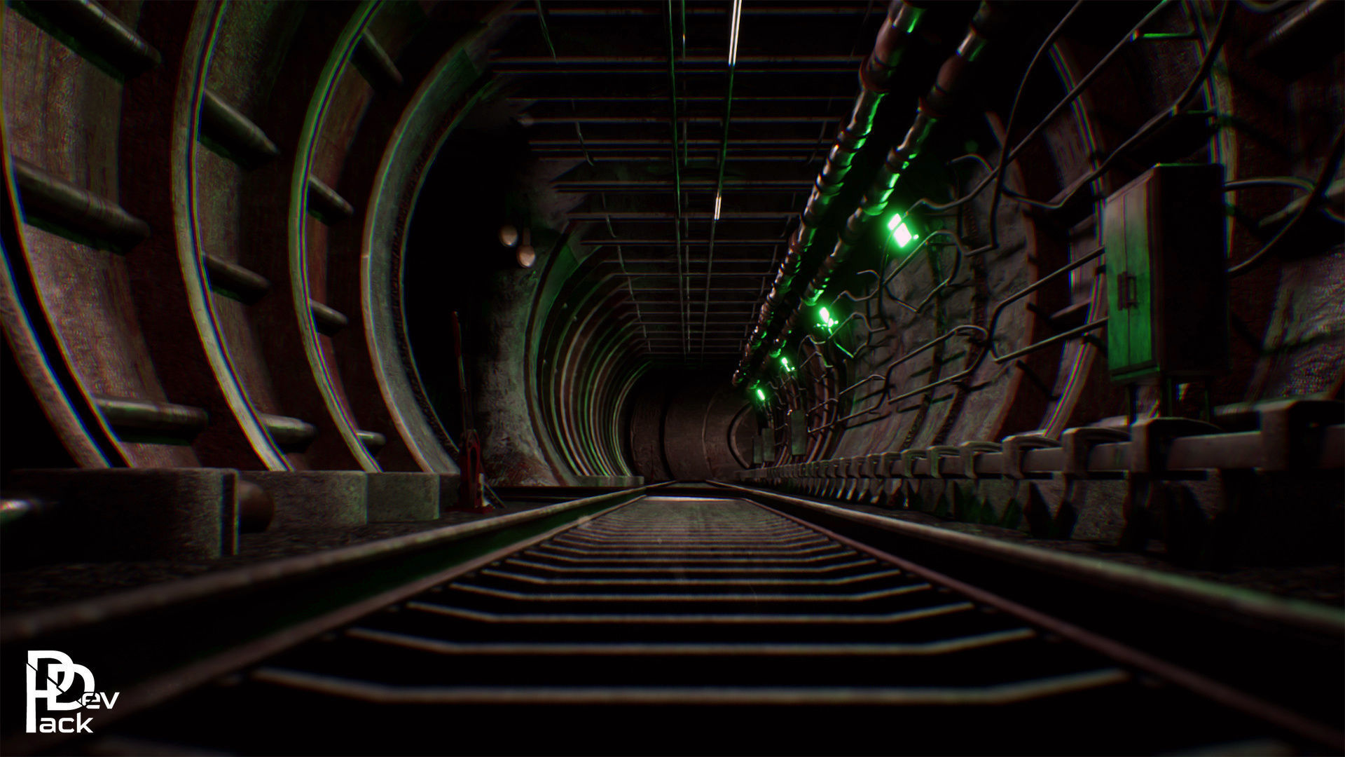 Old Metro Tunnel 20 Assets Low-poly 3D model_9