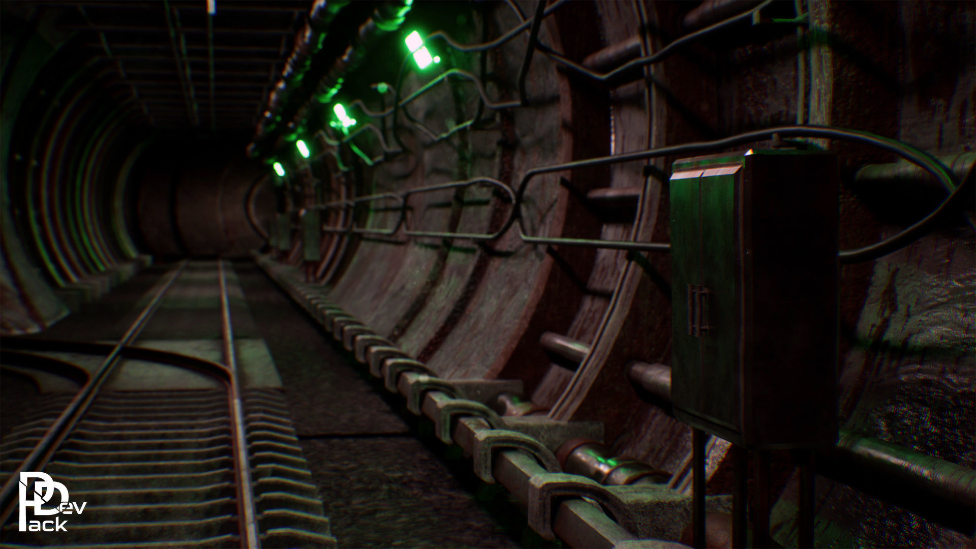 Old Metro Tunnel 20 Assets Low-poly 3D model_7