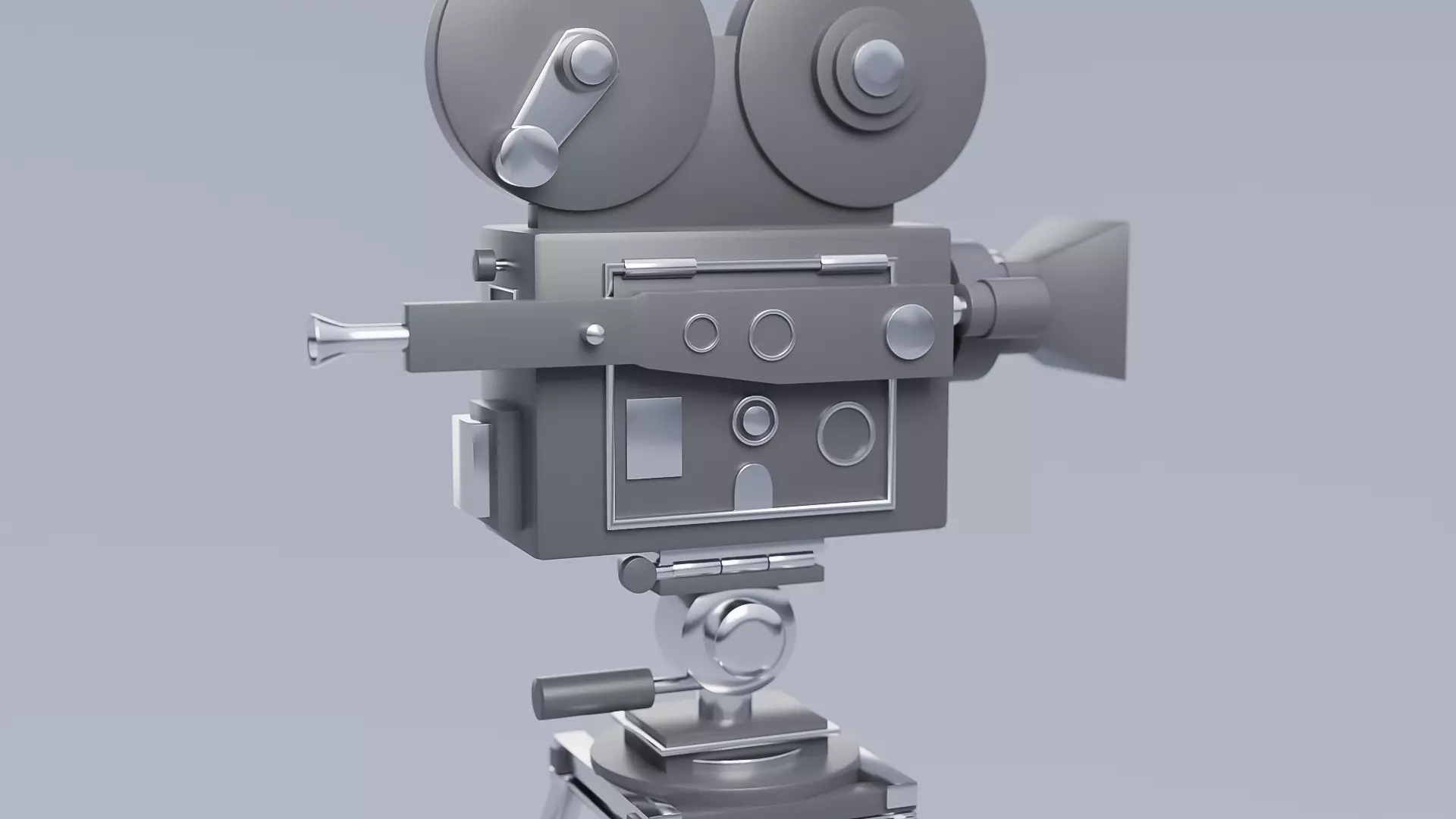 Old broadcast camera 3D model Low-poly 3D model_0