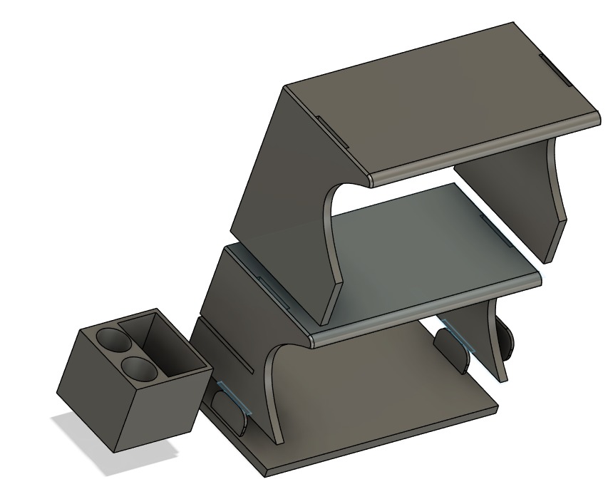 Mini Shelving system 3D print model_3