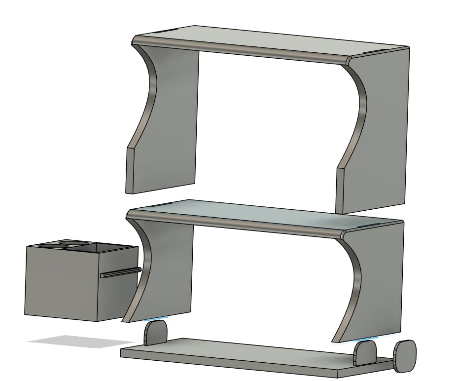 Mini Shelving system 3D print model_2