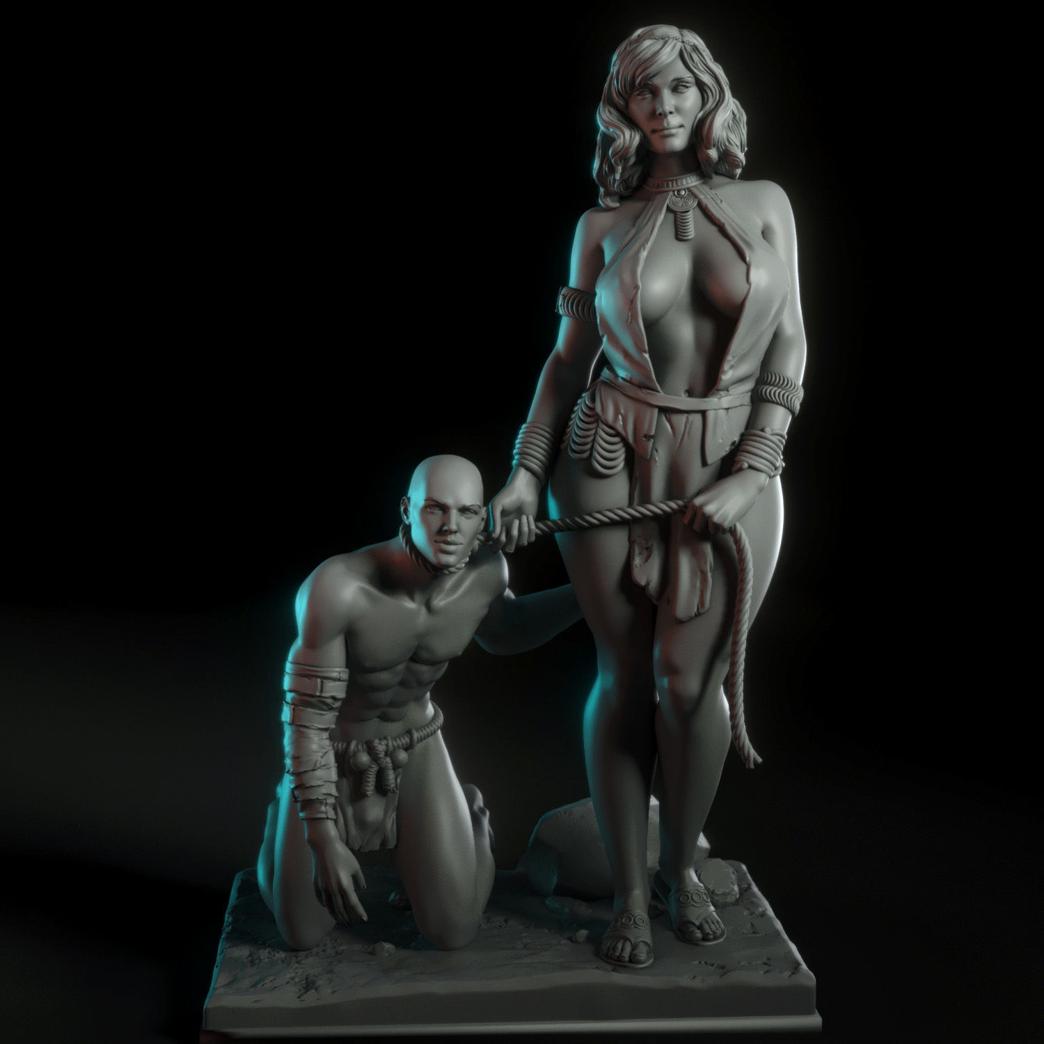 Jara and her slave 3D print model_8