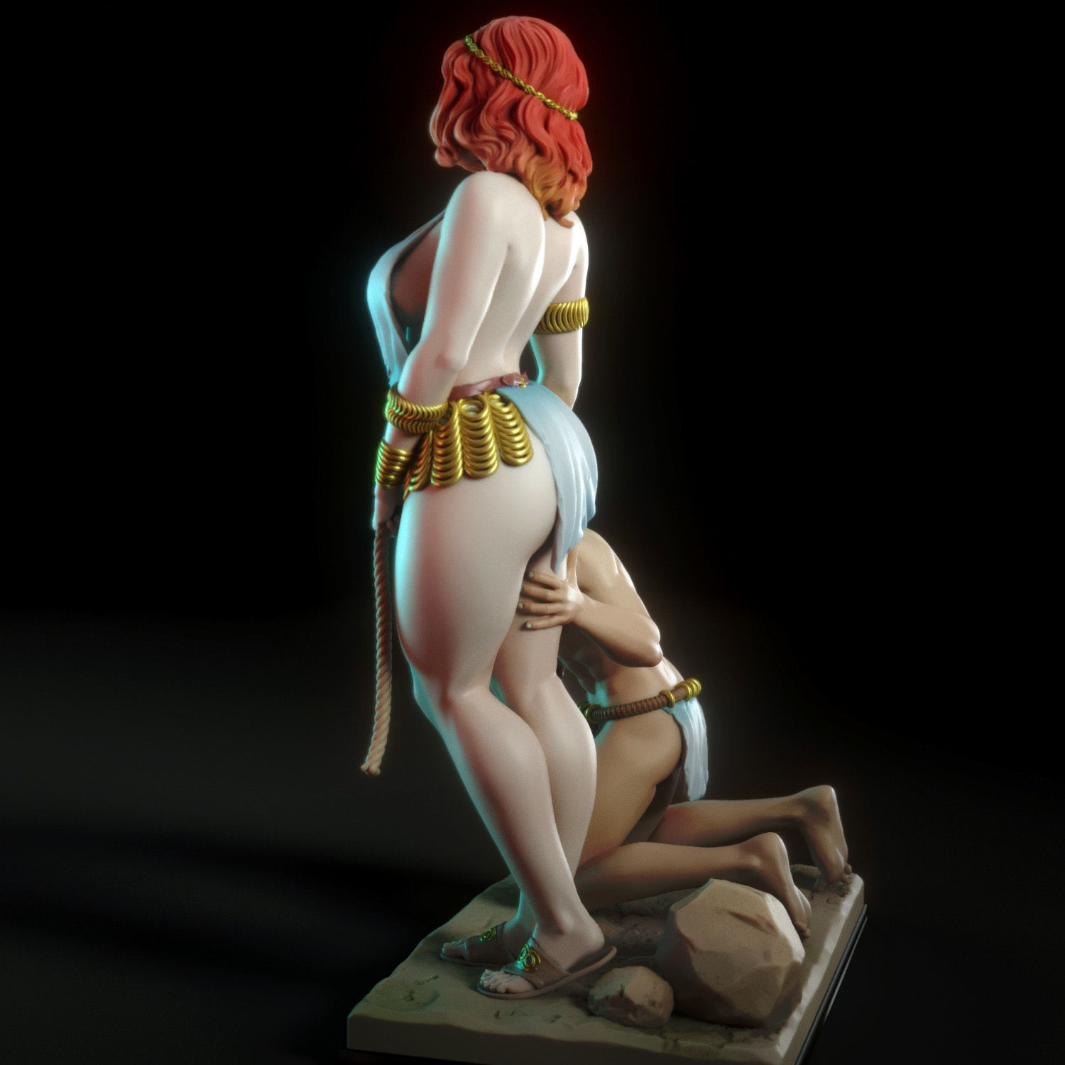 Jara and her slave 3D print model_5