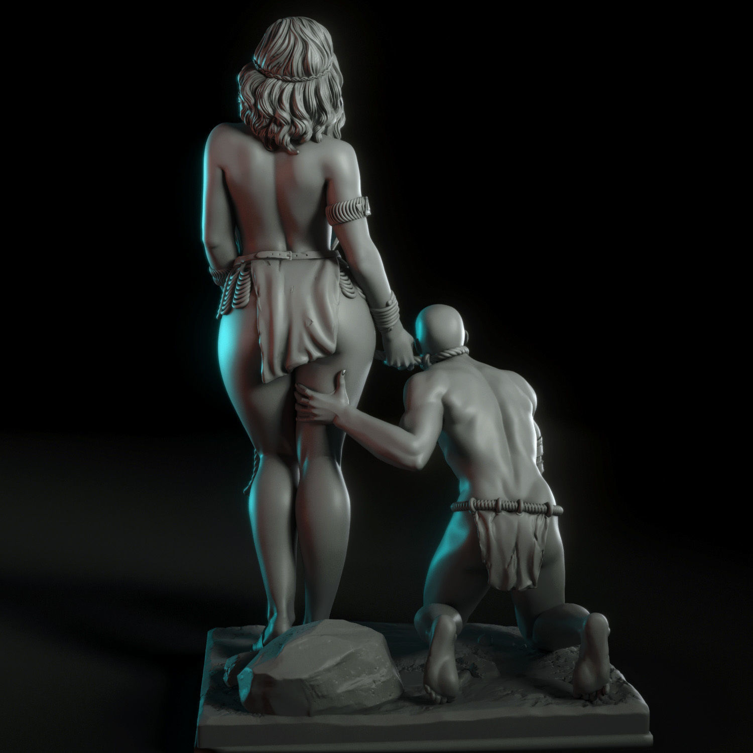 Jara and her slave 3D print model_9