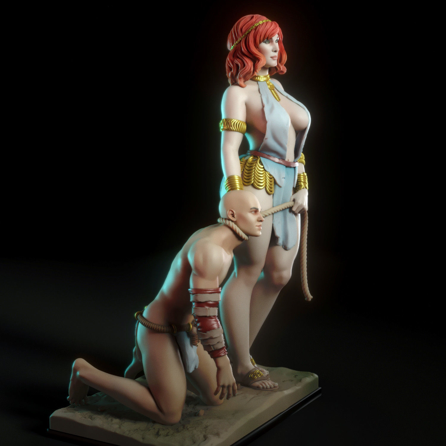 Jara and her slave 3D print model_1