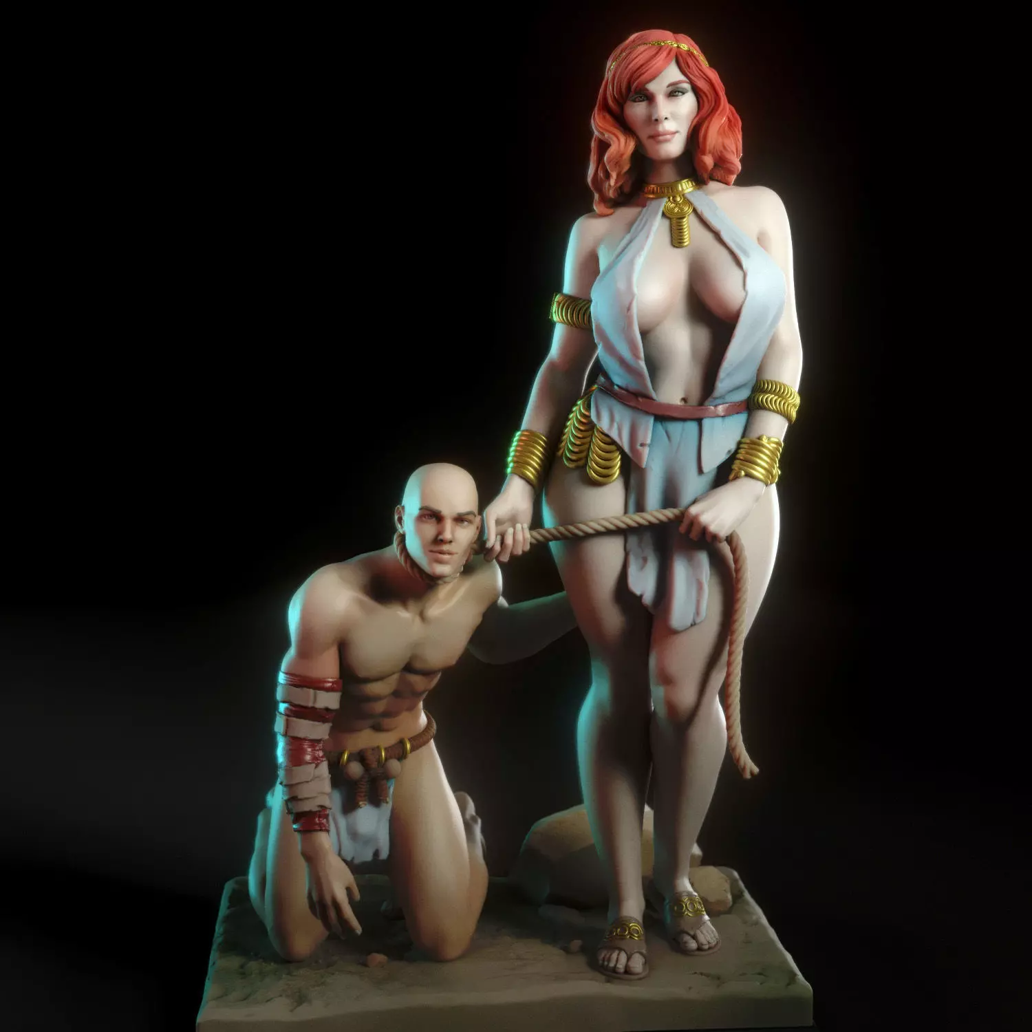 Jara and her slave 3D print model_0