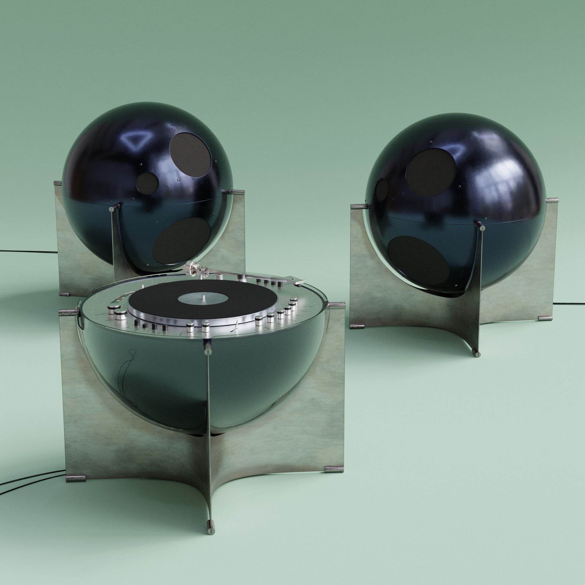 Designer vinyl speaker Helium 30 type 1003 3D model_1