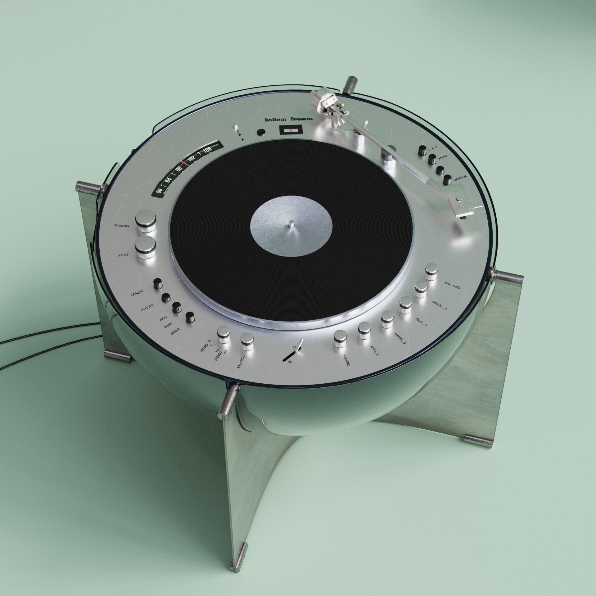 Designer vinyl speaker Helium 30 type 1003 3D model_2