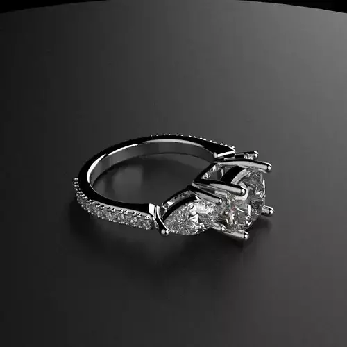 big diamonds engagment ring 3D print model