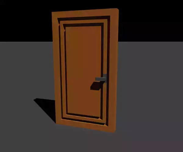Wooden door Voxel model 