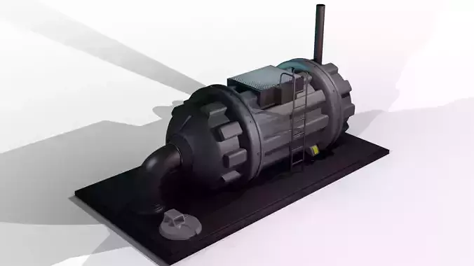 Industrial Pump Low-poly 3D model