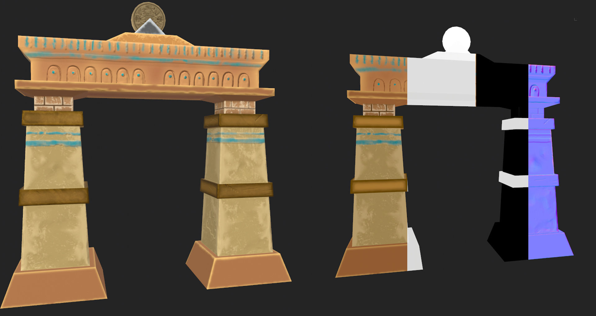 Stylized Egyptian Interior 3D model_10