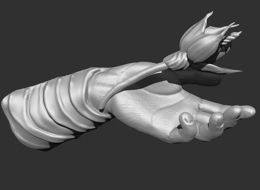 Hand with Flower - Wall Vases 3D print model_0