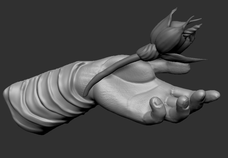 Hand with Flower - Wall Vases 3D print model_7