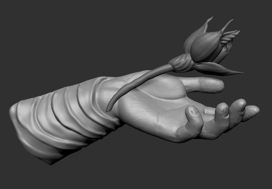 Hand with Flower - Wall Vases 3D print model_5