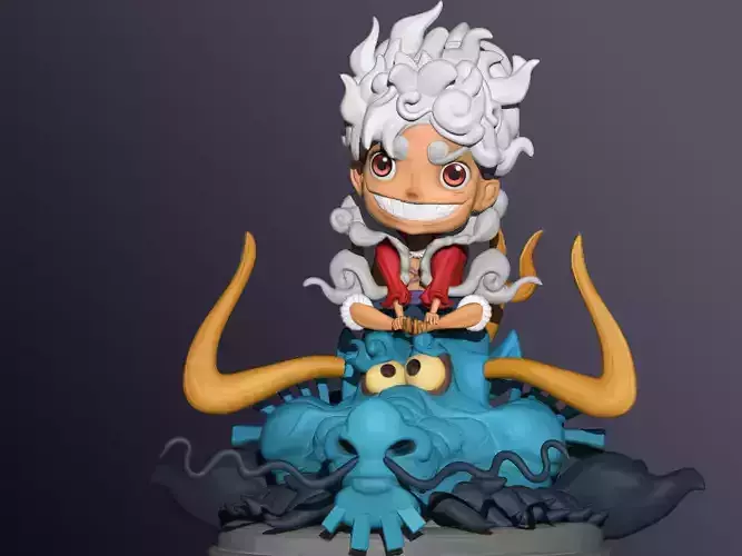 Luffy Gear 5 X Kaido One Piece Chibi 