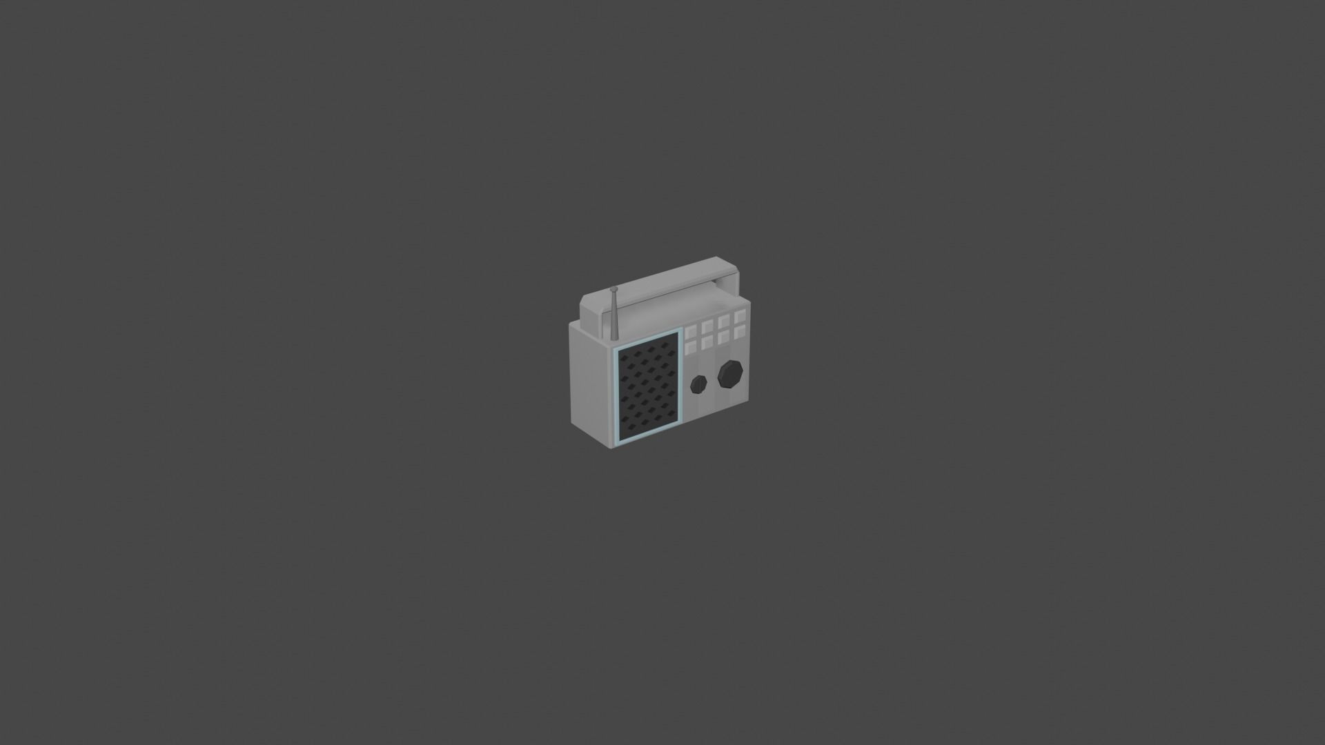 Minimalist Retro Radio Design Free 3D model_4