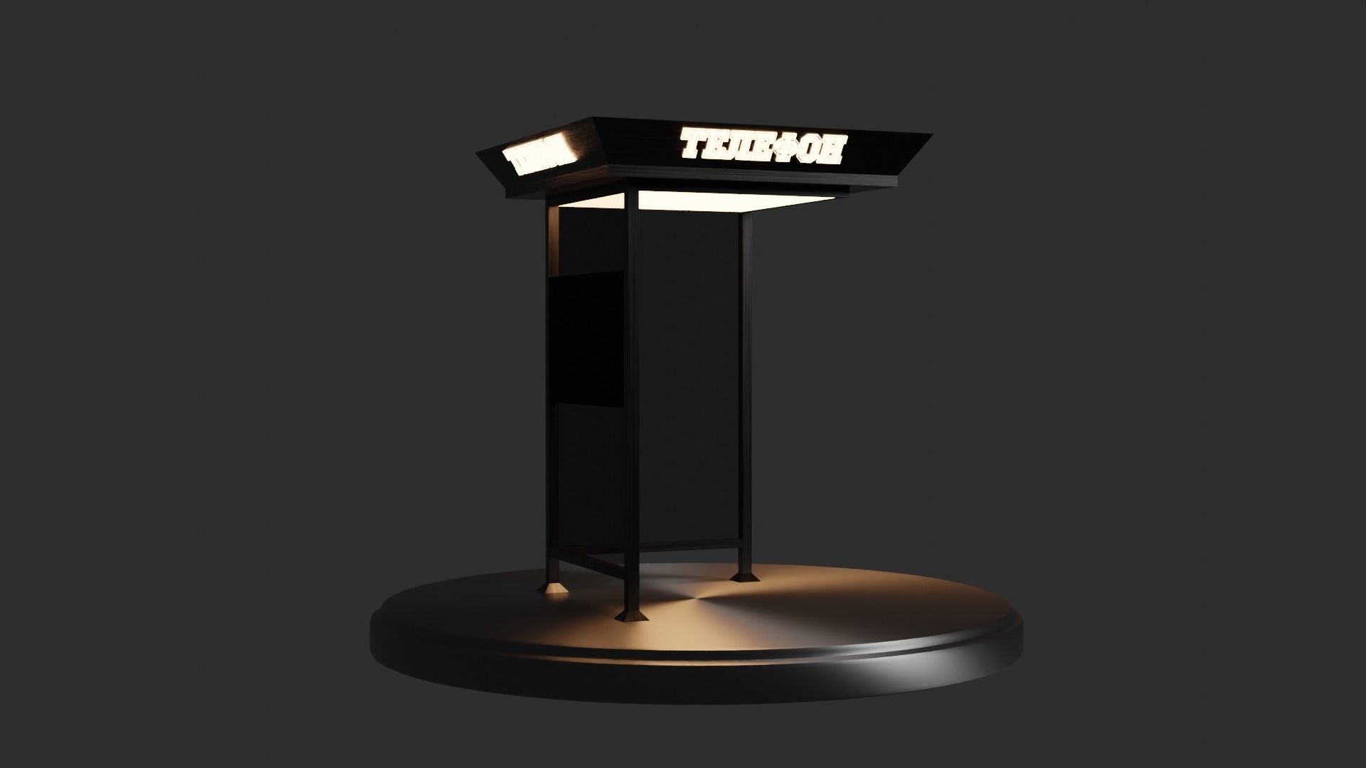 Telephone booth 3D model_1