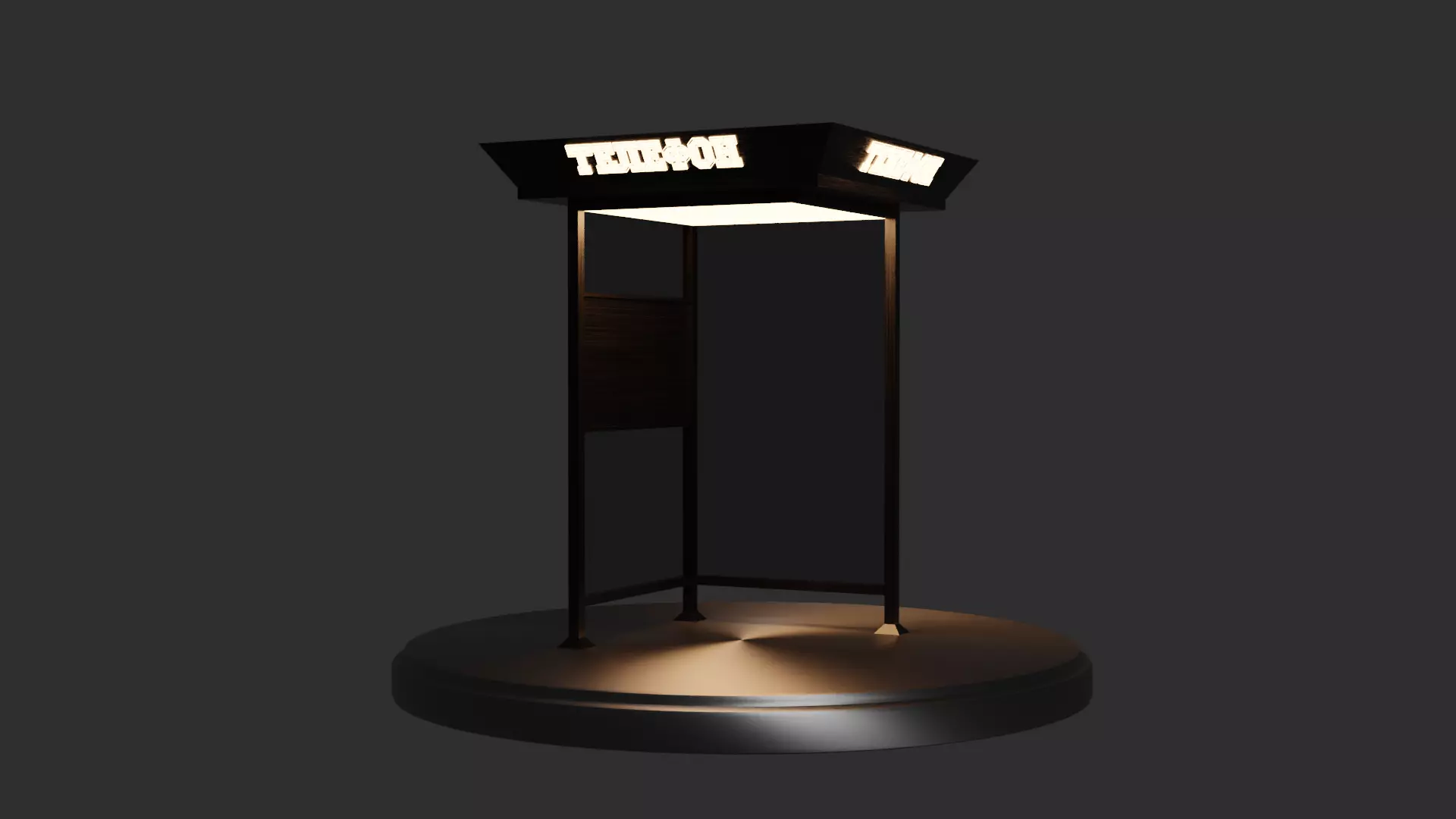 Telephone booth 3D model_0