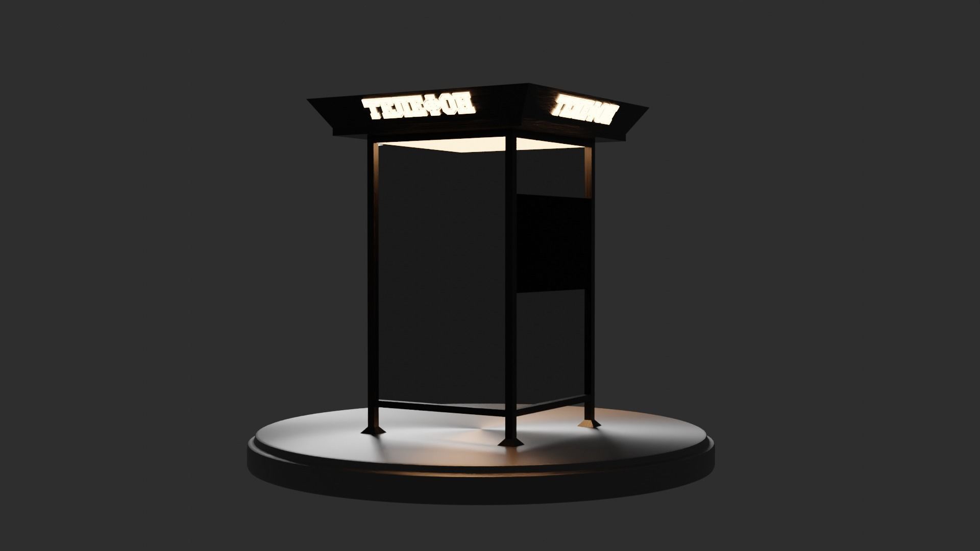 Telephone booth 3D model_3