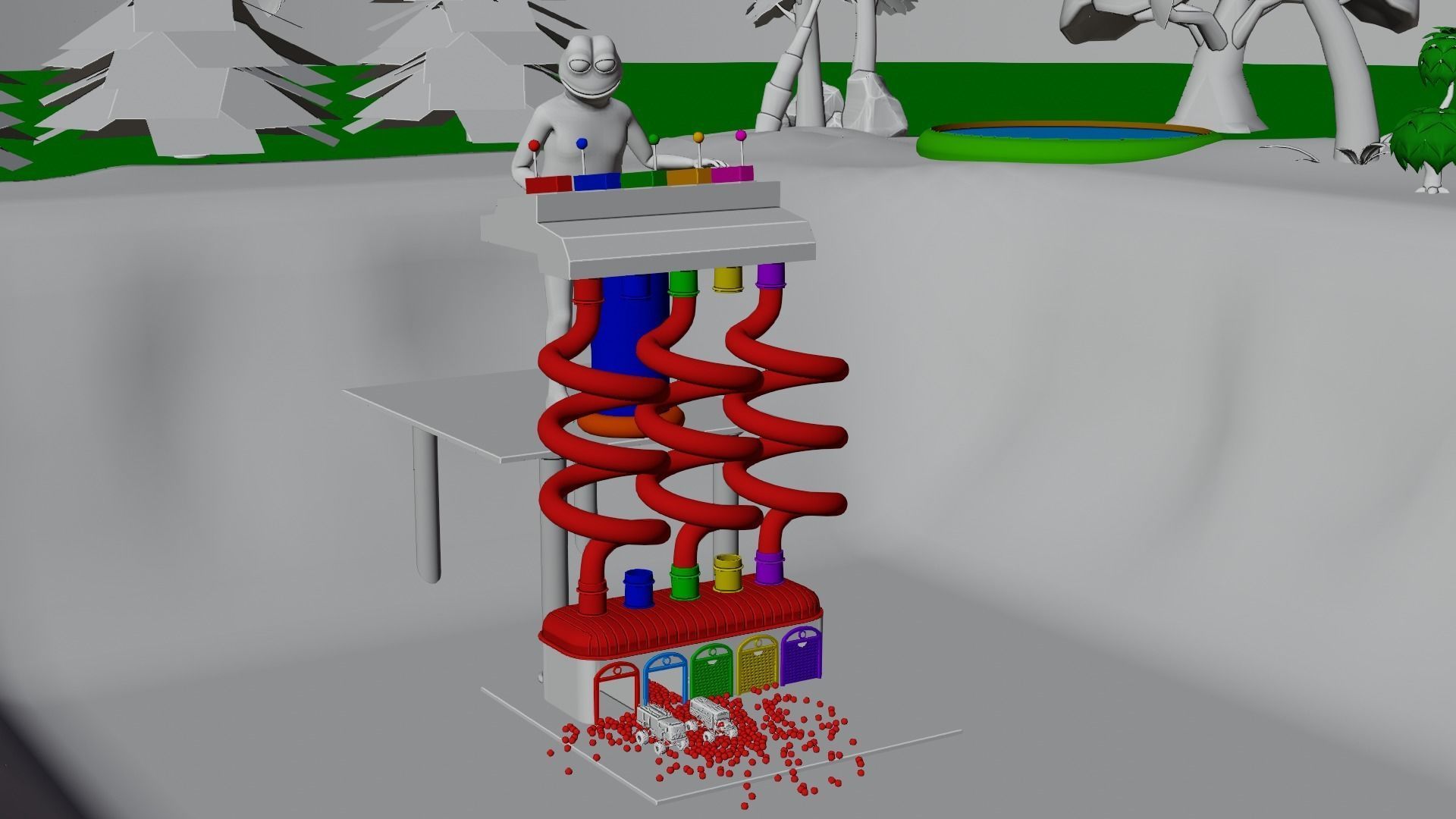 Filling Balls in a Toy House 3D model_2