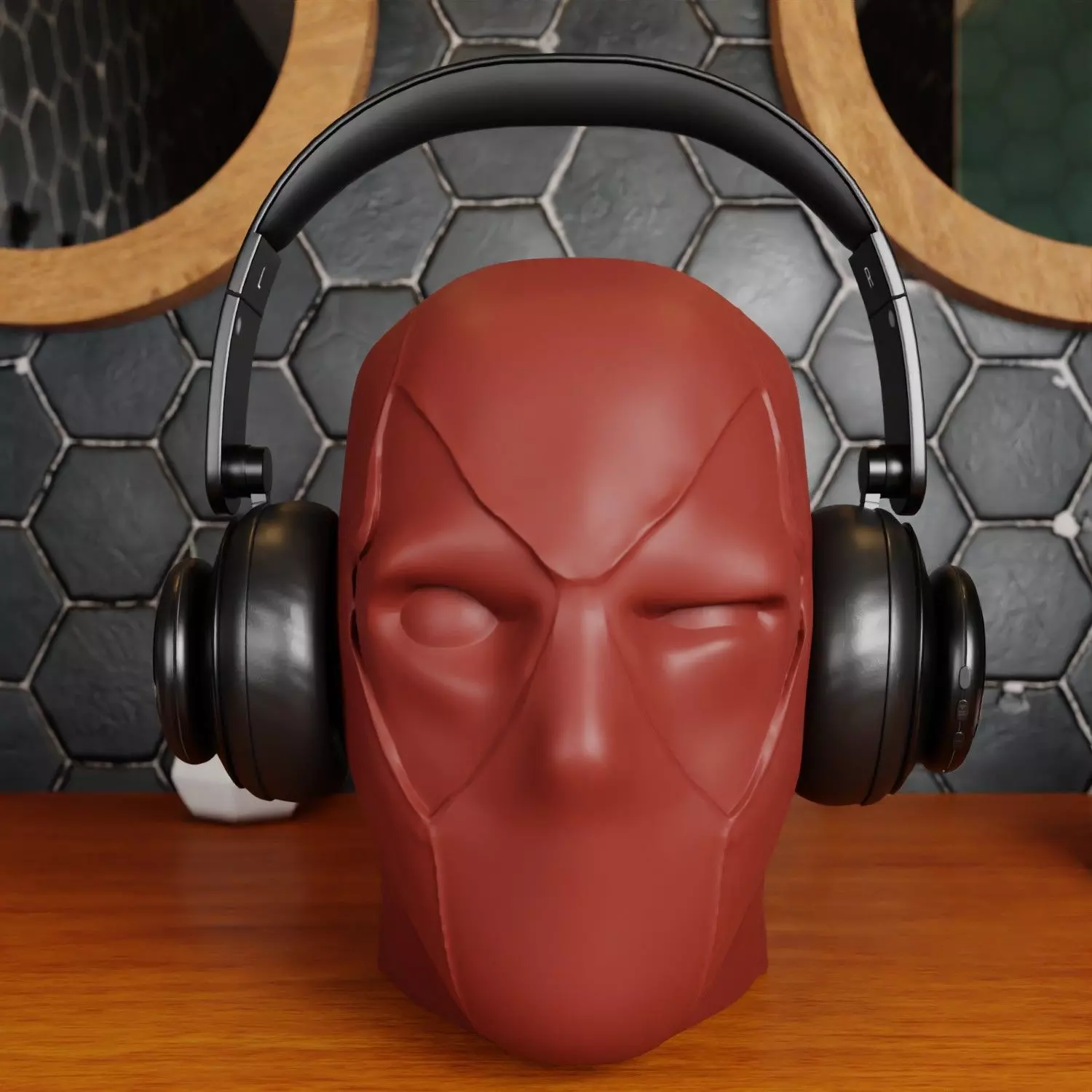 DEADPOOL HEADPHONES HOLDER 3D print model_0