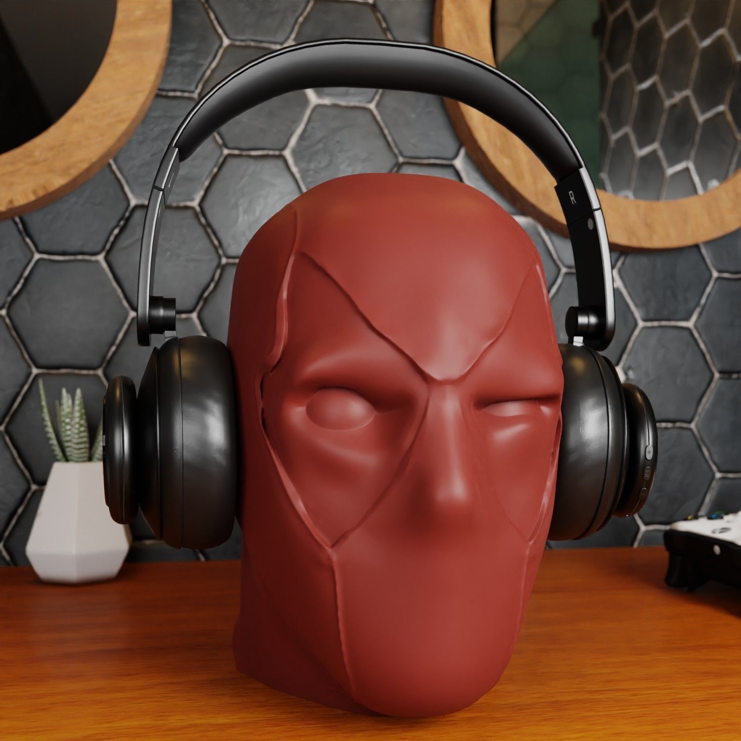 DEADPOOL HEADPHONES HOLDER 3D print model_1