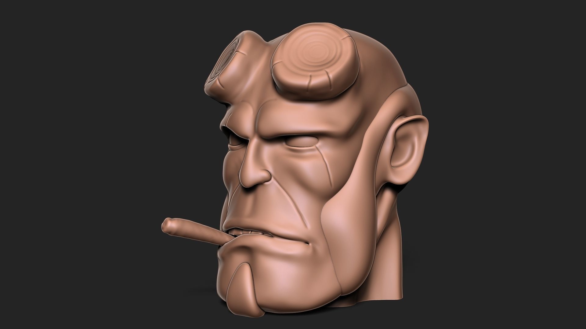 HELL BOY HEADPHONES HOLDER 3D print model_5