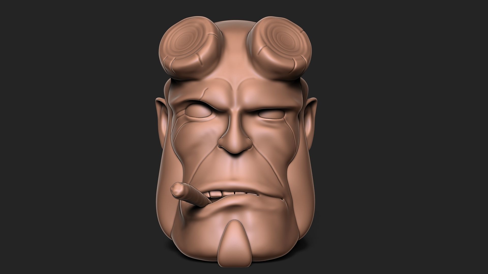 HELL BOY HEADPHONES HOLDER 3D print model_3