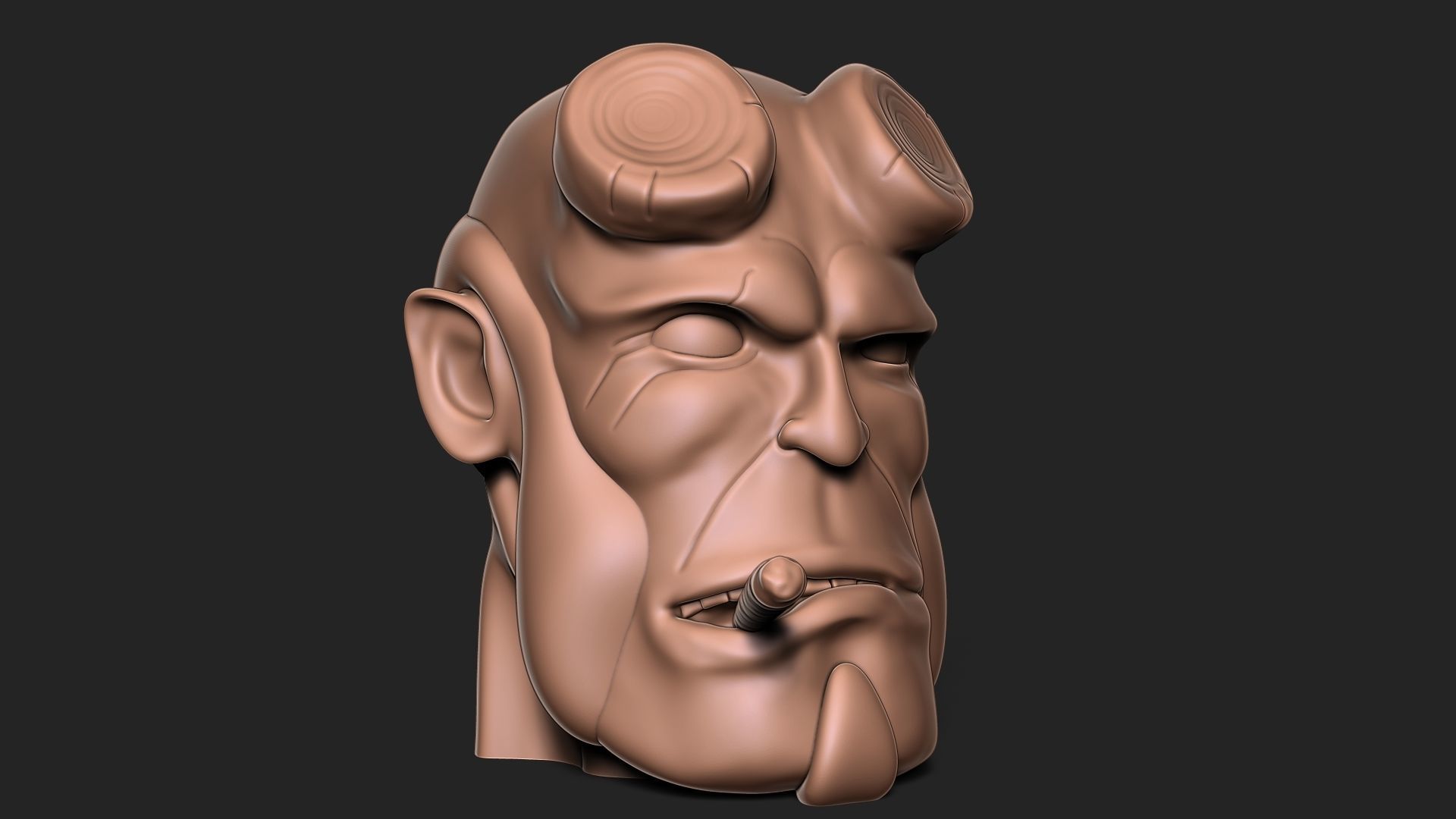 HELL BOY HEADPHONES HOLDER 3D print model_4