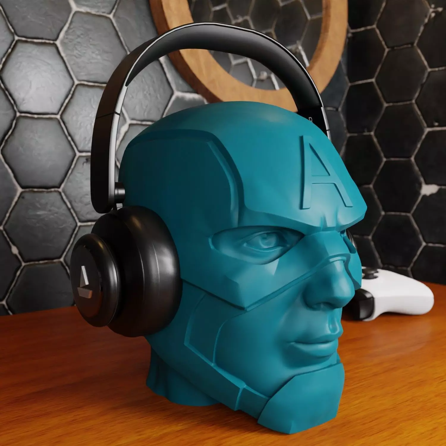 CAPTAIN AMERICA HEADPHONES HOLDER 3D print model