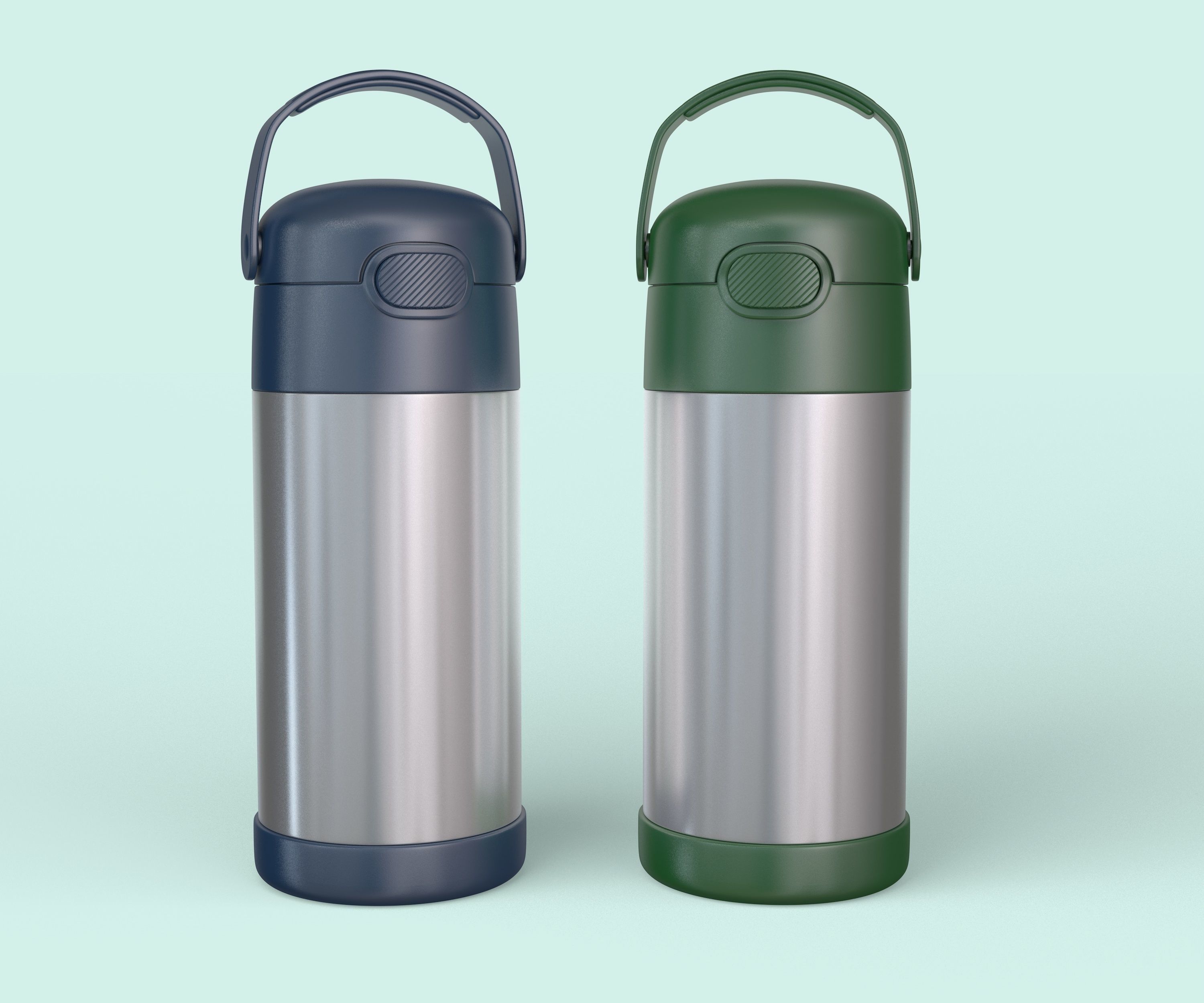 Thermos stainless steel 3D model_5